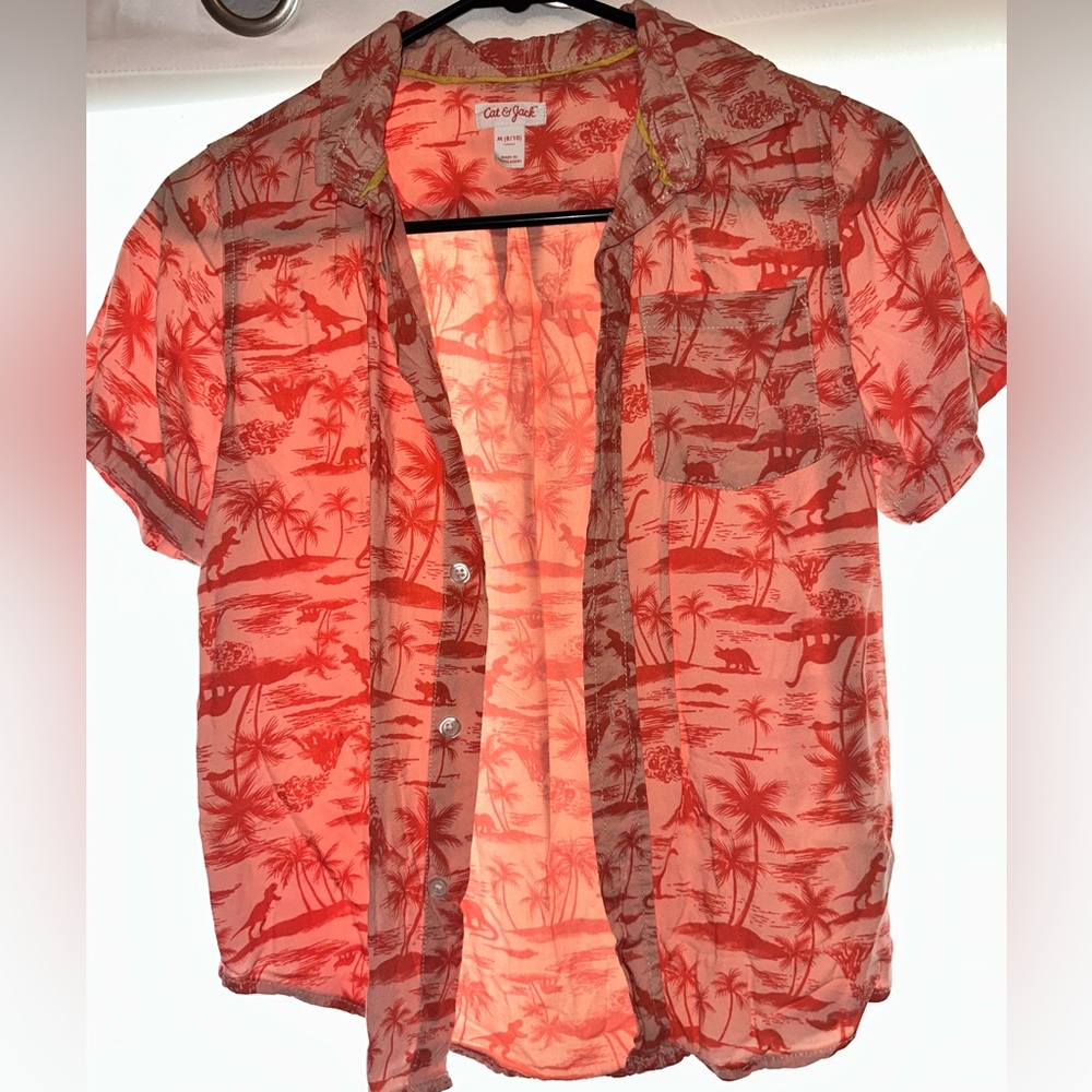 Cat & Jack Coral Palm Print Shirt